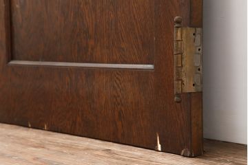 アンティーク建具　昭和初期　突き板仕上げ　独特な木目が目を引く木製ドア　(R-044365)