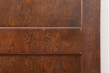 アンティーク建具　昭和初期　突き板仕上げ　独特な木目が目を引く木製ドア(木製扉)(R-044365)
