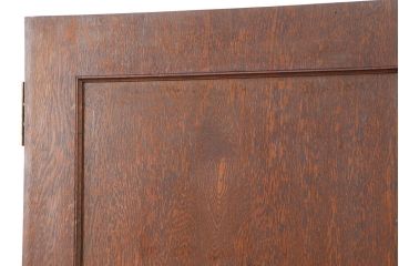 アンティーク建具　昭和初期　突き板仕上げ　独特な木目が目を引く木製ドア(木製扉)(R-044365)