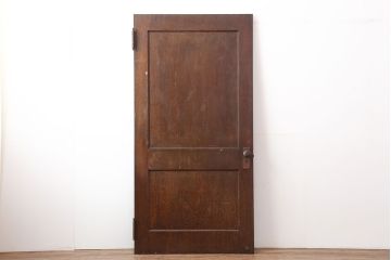 アンティーク建具　昭和初期　突き板仕上げ　独特な木目が目を引く木製ドア(木製扉)(R-044366)