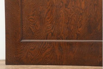 アンティーク建具　昭和初期　突き板仕上げ　独特な木目が目を引く木製ドア(木製扉)(R-044366)