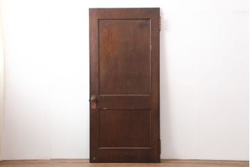 アンティーク建具　昭和初期　突き板仕上げ　独特な木目が目を引く木製ドア　(R-044367)