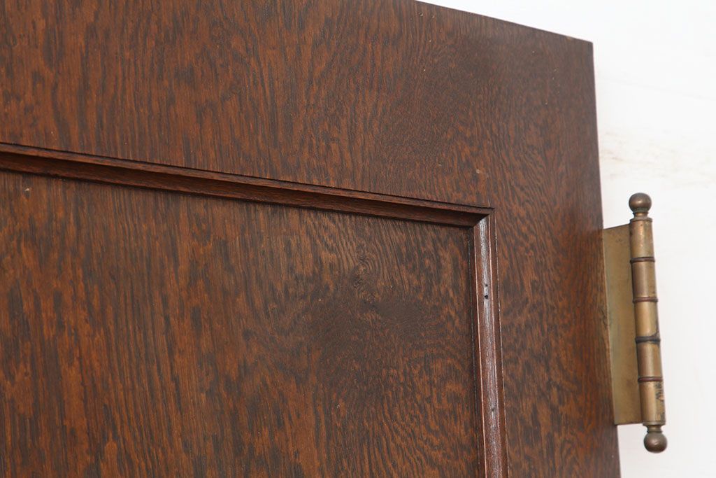 アンティーク建具　昭和初期　突き板仕上げ　独特な木目が目を引く木製ドア　(R-044367)