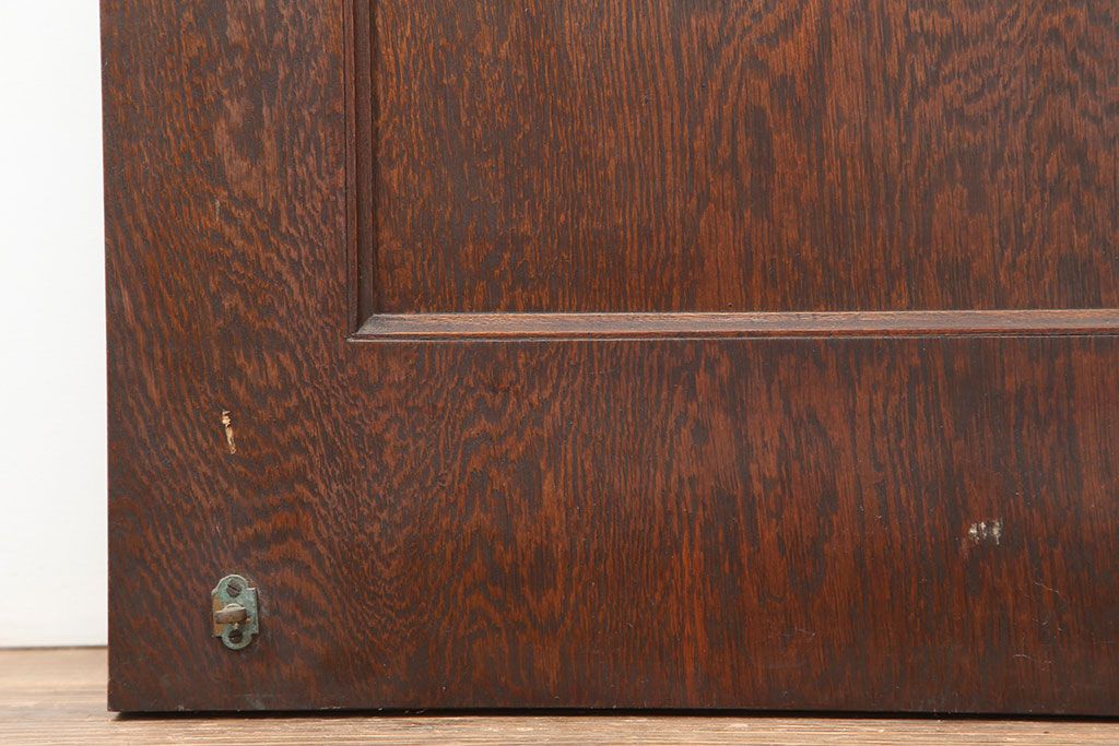 アンティーク建具　昭和初期　突き板仕上げ　独特な木目が目を引く木製ドア　(R-044367)