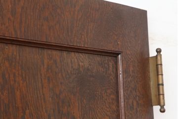 アンティーク建具　昭和初期　突き板仕上げ　独特な木目が目を引く木製ドア(木製扉)(R-044367)