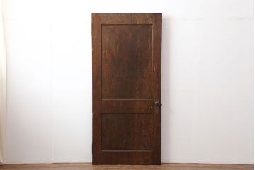 アンティーク建具　昭和初期　突き板仕上げ　独特な木目が目を引く木製ドア(木製扉)(R-044367)