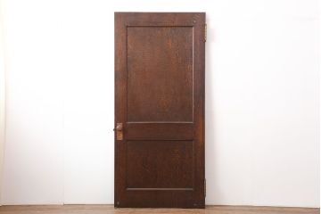 アンティーク建具　昭和初期　突き板仕上げ　独特な木目が目を引く木製ドア(木製扉)(R-044368)