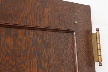 アンティーク建具　昭和初期　突き板仕上げ　独特な木目が目を引く木製ドア(木製扉)(R-044368)