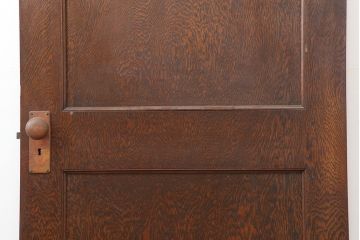 アンティーク建具　昭和初期　突き板仕上げ　独特な木目が目を引く木製ドア(木製扉)(R-044368)