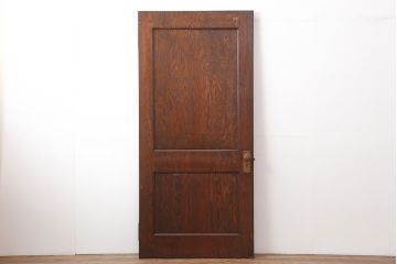 アンティーク建具　昭和初期　突き板仕上げ　独特な木目が目を引く木製ドア(木製扉)(R-044368)
