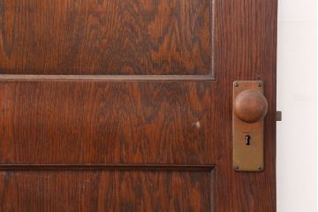 アンティーク建具　昭和初期　突き板仕上げ　独特な木目が目を引く木製ドア(木製扉)(R-044368)