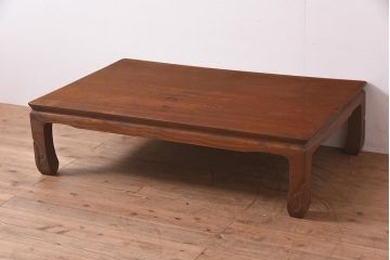 アンティーク家具　昭和中期　総栗材　優しげな雰囲気が魅力の座卓(ローテーブル、センターテーブル)(R-044371)