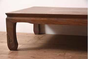 アンティーク家具　昭和中期　総栗材　優しげな雰囲気が魅力の座卓(ローテーブル、センターテーブル)(R-044371)
