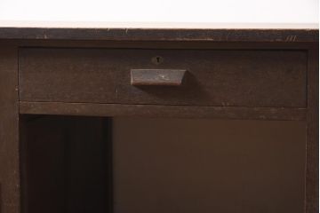 アンティーク家具　大正昭和初期　ナラ材　味わい深い木の質感が魅力の両袖机(デスク、ワークデスク、在宅ワーク、在宅用)(R-044374)