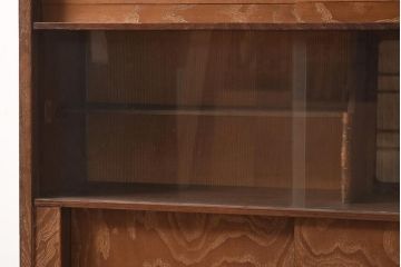 ビンテージ家具　和製ビンテージ　前面桑材貼り　和の風情漂う飾り棚(茶箪笥、茶棚、収納棚)(R-044375)