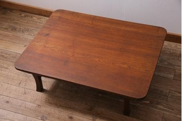 アンティーク家具　昭和初期　上手物!　栓材　大振りサイズの角ちゃぶ台(座卓、ローテーブル、折り畳みテーブル)(R-044378)