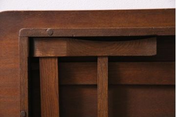 アンティーク家具　昭和初期　上手物!　栓材　大振りサイズの角ちゃぶ台(座卓、ローテーブル、折り畳みテーブル)(R-044378)