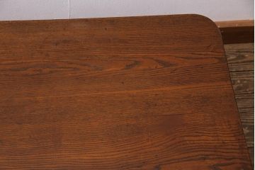 アンティーク家具　昭和初期　栓材　大振りサイズのレトロな角ちゃぶ台(座卓、ローテーブル、折り畳みテーブル)(R-044384)