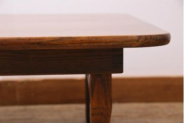 アンティーク家具　昭和初期　栓材　大振りサイズのレトロな角ちゃぶ台(座卓、ローテーブル、折り畳みテーブル)(R-044384)