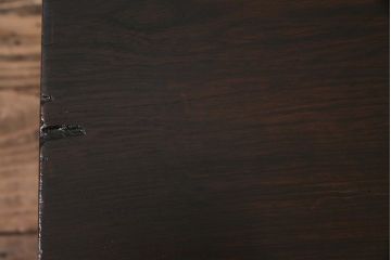 アンティーク家具　昭和初期　栓材　濃い色合いの渋さが味わい深い角ちゃぶ台(座卓、ローテーブル、折り畳みテーブル)(R-044385)