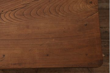 アンティーク家具　明治大正期　総ケヤキ材　重厚で味わい深い角ちゃぶ台(座卓、ローテーブル、折り畳みテーブル)(R-044386)