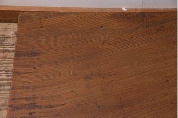 アンティーク家具　明治大正期　総ケヤキ材　重厚で味わい深い角ちゃぶ台(座卓、ローテーブル、折り畳みテーブル)(R-044386)