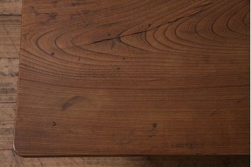 アンティーク家具　明治大正期　総ケヤキ材　重厚で味わい深い角ちゃぶ台(座卓、ローテーブル、折り畳みテーブル)(R-044386)