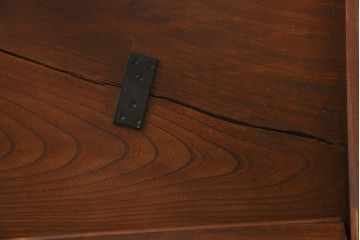 アンティーク家具　明治大正期　総ケヤキ材　重厚で味わい深い角ちゃぶ台(座卓、ローテーブル、折り畳みテーブル)(R-044386)