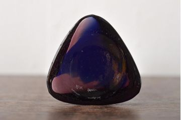 昭和初期　古いガラス花瓶(花器、和ガラス、気泡入り)(R-044389)