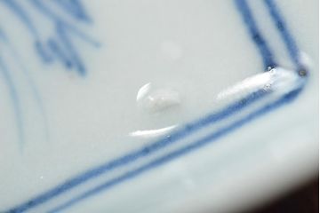 江戸期　鳥の図　染付豆角皿3枚(天塩皿、醤油皿)(R-044391)