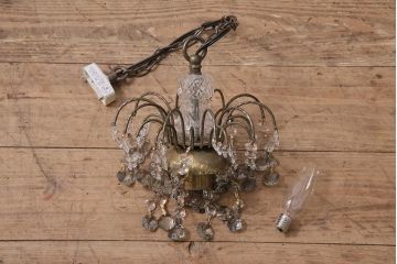 アンティーク照明　フランスアンティーク　シャビーな質感の小振りなシャンデリア(天井照明、吊り下げ照明)(R-044405)