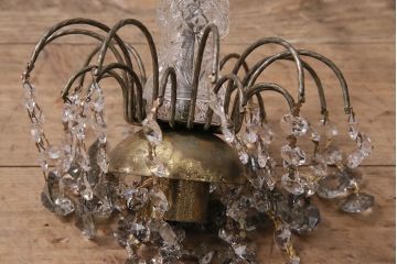 アンティーク照明　フランスアンティーク　シャビーな質感の小振りなシャンデリア(天井照明、吊り下げ照明)(R-044405)