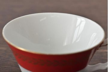 アンティーク　昭和初期　東洋陶器(東陶、トートー)　レトロシックなカップ&ソーサー6客セット(陶磁器)(R-044411)