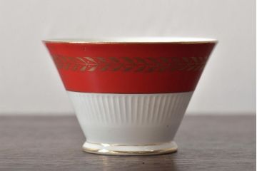 アンティーク　昭和初期　東洋陶器(東陶、トートー)　レトロシックなカップ&ソーサー6客セット(陶磁器)(R-044411)