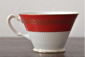 アンティーク　昭和初期　東洋陶器(東陶、トートー)　レトロシックなカップ&ソーサー6客セット(陶磁器)(R-044411)