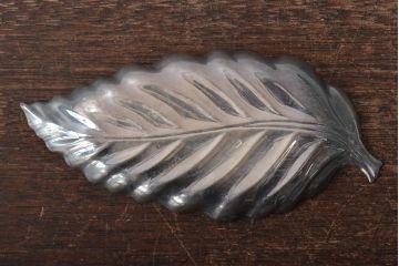 昭和初期　純銀製　葉盆2枚(茶道具、葉皿)(R-044412)