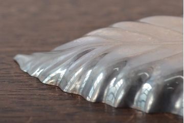 昭和初期　純銀製　葉盆2枚(茶道具、葉皿)(R-044412)