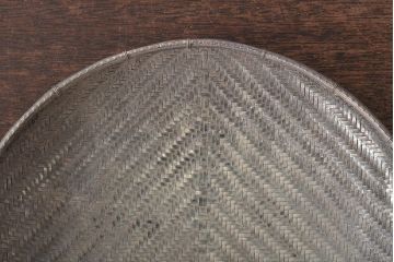 古い金属製　網代籠(ザル)　茶道具(箱付き)(R-044413)