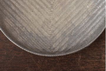 古い金属製　網代籠(ザル)　茶道具(箱付き)(R-044413)
