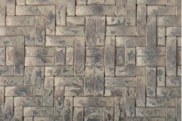 古い金属製　網代籠(ザル)　茶道具(箱付き)(R-044413)
