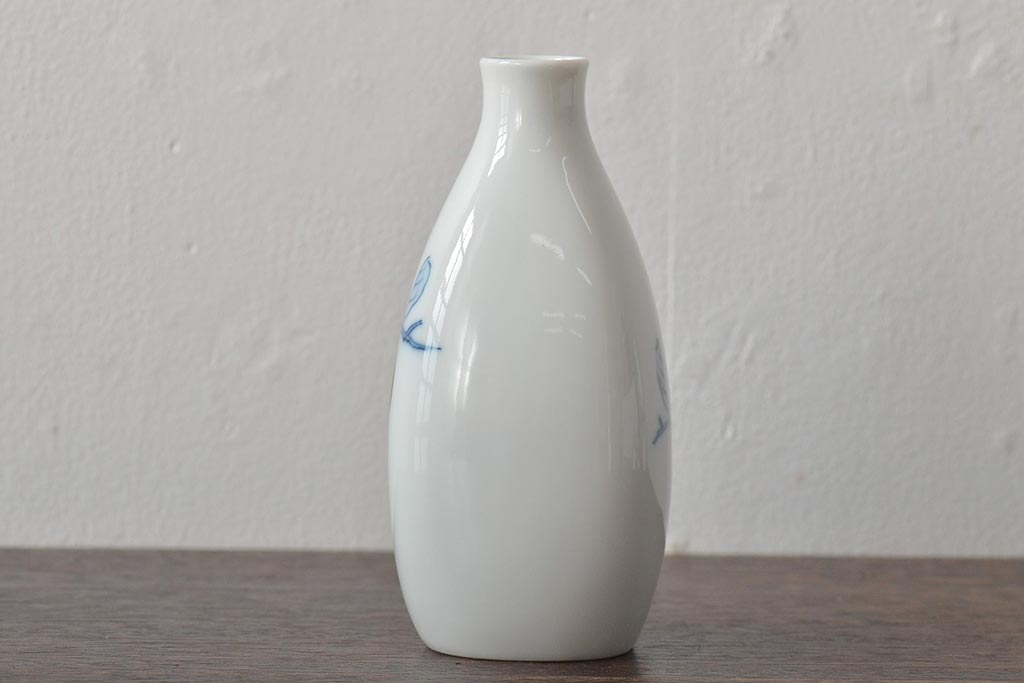 十三代　酒井田柿右衛門　染錦柿画　酒器(共箱、お猪口、徳利)(R-044414)