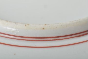 明治〜大正　九谷焼色絵　角福　花鳥図　皿5枚(深皿)(R-044415)
