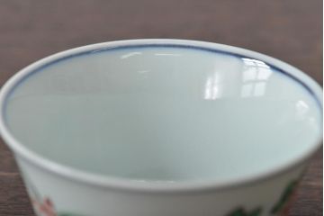 九谷陶源製　九谷赤絵茶碗10客(茶道具、共箱)(R-044417)