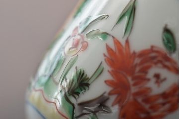 九谷陶源製　九谷赤絵茶碗10客(茶道具、共箱)(R-044418)