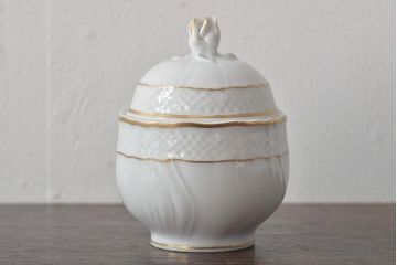 中古　ハンガリー　HOLLOHAZA(ホロハーザ)　Pannonia(パノニア)　シュガーポット　クリーマー　2点セット(ミルクジャー、洋食器)(R-044420)