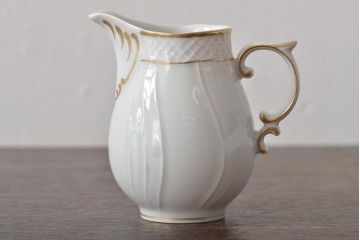 中古　ハンガリー　HOLLOHAZA(ホロハーザ)　Pannonia(パノニア)　シュガーポット　クリーマー　2点セット(ミルクジャー、洋食器)(R-044420)