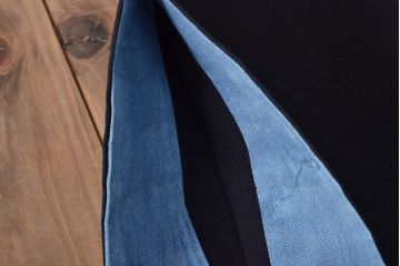 大正〜昭和初期　古い　藍染　木綿　半纏(古布、万荒木屋)(R-044500)