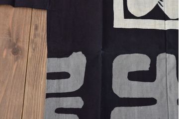 大正〜昭和初期　古い　藍染　木綿　半纏(古布、万荒木屋)(R-044500)