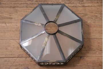 アンティーク照明　大正昭和初期　大正ロマン　八角形のシルエットがモダンな天井照明(シェード、吊り下げ照明)(R-44502)