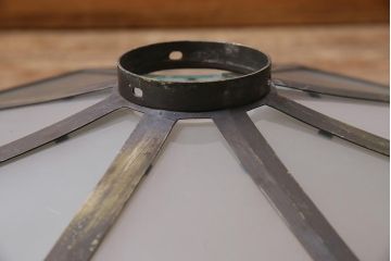 アンティーク照明　大正昭和初期　大正ロマン　八角形のシルエットがモダンな天井照明(シェード、吊り下げ照明)(R-44503)